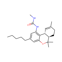 CCCCCc1cc(NC(=O)NC)c2c(c1)OC(C)(C)[C@@H]1CCC(C)=C[C@@H]21 ZINC000045390790