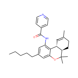 CCCCCc1cc(NC(=O)c2ccncc2)c2c(c1)OC(C)(C)[C@@H]1CCC(C)=C[C@@H]21 ZINC000045369718