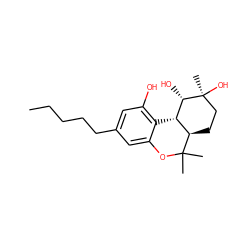 CCCCCc1cc(O)c2c(c1)OC(C)(C)[C@@H]1CC[C@](C)(O)[C@@H](O)[C@@H]21 ZINC000005551461