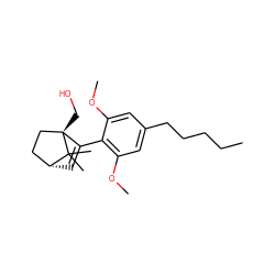 CCCCCc1cc(OC)c(C2=C[C@@H]3CC[C@@]2(CO)C3(C)C)c(OC)c1 ZINC000117477136