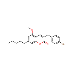 CCCCCc1cc(OC)c2cc(Cc3ccc(Br)cc3)c(=O)oc2c1 ZINC000096270883