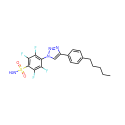 CCCCCc1ccc(-c2cn(-c3c(F)c(F)c(S(N)(=O)=O)c(F)c3F)nn2)cc1 ZINC000299827646