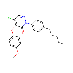 CCCCCc1ccc(-n2ncc(Cl)c(Oc3ccc(OC)cc3)c2=O)cc1 ZINC000095559511