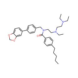 CCCCCc1ccc(C(=O)N(CCN(CC)CCN(CC)CC)Cc2ccc(-c3ccc4c(c3)OCO4)cc2)cc1 ZINC000034802850