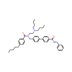 CCCCCc1ccc(C(=O)N(CCN(CCCC)CCCC)Cc2ccc(-c3ccc(C(=O)NCc4ccccc4)cc3)cc2)cc1 ZINC000028604451