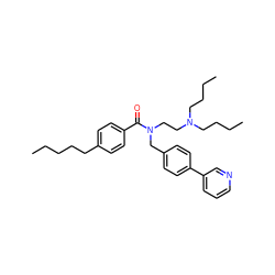 CCCCCc1ccc(C(=O)N(CCN(CCCC)CCCC)Cc2ccc(-c3cccnc3)cc2)cc1 ZINC000034802866