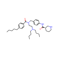 CCCCCc1ccc(C(=O)N(CCN(CCCC)CCCC)Cc2ccc(NC(=O)[C@@H]3CCCNC3)cc2)cc1 ZINC000034802953