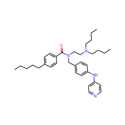 CCCCCc1ccc(C(=O)N(CCN(CCCC)CCCC)Cc2ccc(Nc3ccncc3)cc2)cc1 ZINC000028604093