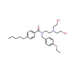 CCCCCc1ccc(C(=O)N(CCN(CCO)CCO)Cc2ccc(OCC)cc2)cc1 ZINC000201951559