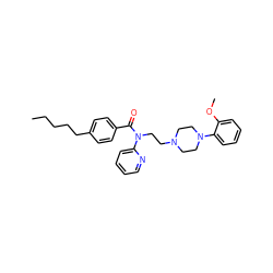 CCCCCc1ccc(C(=O)N(CCN2CCN(c3ccccc3OC)CC2)c2ccccn2)cc1 ZINC000013740000