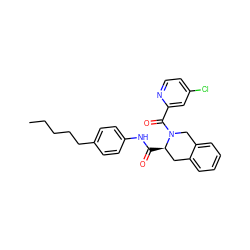 CCCCCc1ccc(NC(=O)[C@@H]2Cc3ccccc3CN2C(=O)c2cc(Cl)ccn2)cc1 ZINC000028470823