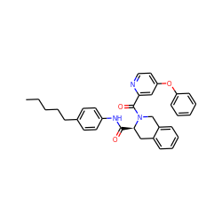 CCCCCc1ccc(NC(=O)[C@@H]2Cc3ccccc3CN2C(=O)c2cc(Oc3ccccc3)ccn2)cc1 ZINC000028473845