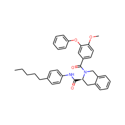 CCCCCc1ccc(NC(=O)[C@@H]2Cc3ccccc3CN2C(=O)c2ccc(OC)c(Oc3ccccc3)c2)cc1 ZINC000028476815