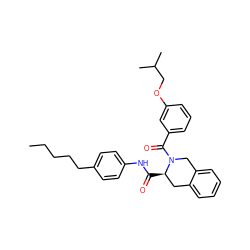 CCCCCc1ccc(NC(=O)[C@@H]2Cc3ccccc3CN2C(=O)c2cccc(OCC(C)C)c2)cc1 ZINC000028476737