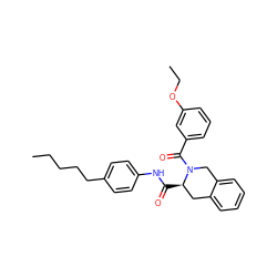 CCCCCc1ccc(NC(=O)[C@@H]2Cc3ccccc3CN2C(=O)c2cccc(OCC)c2)cc1 ZINC000028521414