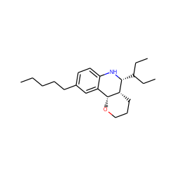 CCCCCc1ccc2c(c1)[C@H]1OCCC[C@H]1[C@@H](C(CC)CC)N2 ZINC000095590570