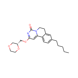 CCCCCc1ccc2c(c1)CCn1c-2cc(OC[C@H]2COCCO2)nc1=O ZINC000142898417