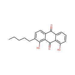 CCCCCc1ccc2c(c1O)C(=O)c1c(O)cccc1C2=O ZINC000013454745