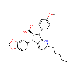 CCCCCc1ccc2c(n1)[C@@H](c1ccc(OC)cc1)[C@H](C(=O)O)[C@H]2c1ccc2c(c1)OCO2 ZINC000013859852