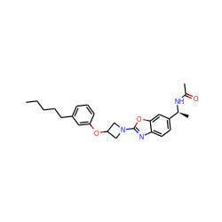 CCCCCc1cccc(OC2CN(c3nc4ccc([C@H](C)NC(C)=O)cc4o3)C2)c1 ZINC001772653897