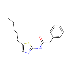 CCCCCc1cnc(NC(=O)Cc2ccccc2)s1 ZINC000028397510