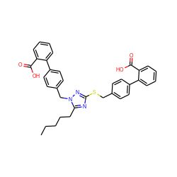 CCCCCc1nc(SCc2ccc(-c3ccccc3C(=O)O)cc2)nn1Cc1ccc(-c2ccccc2C(=O)O)cc1 ZINC000003922085