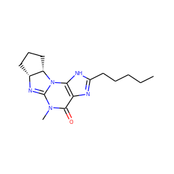 CCCCCc1nc2c([nH]1)N1C(=N[C@@H]3CCC[C@@H]31)N(C)C2=O ZINC000028222108