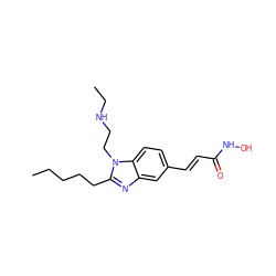 CCCCCc1nc2cc(/C=C/C(=O)NO)ccc2n1CCNCC ZINC000034987564