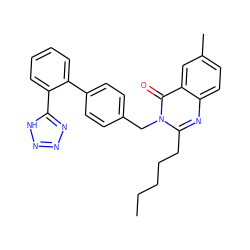 CCCCCc1nc2ccc(C)cc2c(=O)n1Cc1ccc(-c2ccccc2-c2nnn[nH]2)cc1 ZINC000028756903