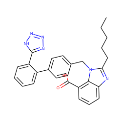 CCCCCc1nc2cccc(C(=O)O)c2n1Cc1ccc(-c2ccccc2-c2nnn[nH]2)cc1 ZINC000013832272