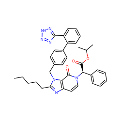 CCCCCc1nc2ccn([C@@H](C(=O)OC(C)C)c3ccccc3)c(=O)c2n1Cc1ccc(-c2ccccc2-c2nn[nH]n2)cc1 ZINC000026579299