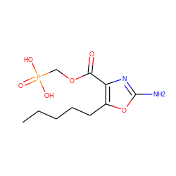 CCCCCc1oc(N)nc1C(=O)OCP(=O)(O)O ZINC000164577859