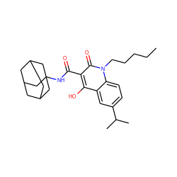 CCCCCn1c(=O)c(C(=O)NC23CC4CC(CC(C4)C2)C3)c(O)c2cc(C(C)C)ccc21 ZINC000653747675