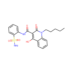 CCCCCn1c(=O)c(C(=O)Nc2ccccc2S(N)(=O)=O)c(O)c2ccccc21 ZINC000100467424