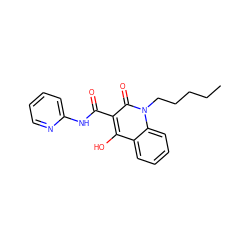 CCCCCn1c(=O)c(C(=O)Nc2ccccn2)c(O)c2ccccc21 ZINC000002275084