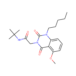 CCCCCn1c(=O)n(CC(=O)NC(C)(C)C)c(=O)c2c(OC)cccc21 ZINC001772602537