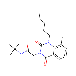 CCCCCn1c(=O)n(CC(=O)NC(C)(C)C)c(=O)c2cccc(C)c21 ZINC001772630105