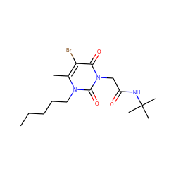 CCCCCn1c(C)c(Br)c(=O)n(CC(=O)NC(C)(C)C)c1=O ZINC001772644505