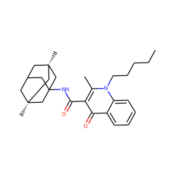 CCCCCn1c(C)c(C(=O)NC23CC4C[C@](C)(C2)C[C@@](C)(C4)C3)c(=O)c2ccccc21 ZINC000028864440