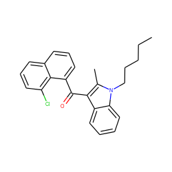 CCCCCn1c(C)c(C(=O)c2cccc3cccc(Cl)c23)c2ccccc21 ZINC000095559803