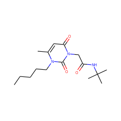 CCCCCn1c(C)cc(=O)n(CC(=O)NC(C)(C)C)c1=O ZINC001772654315