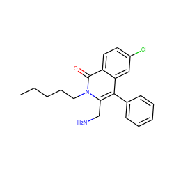 CCCCCn1c(CN)c(-c2ccccc2)c2cc(Cl)ccc2c1=O ZINC000072106749