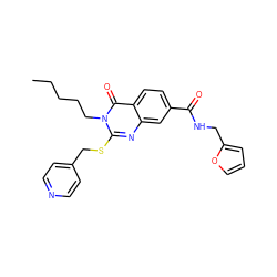 CCCCCn1c(SCc2ccncc2)nc2cc(C(=O)NCc3ccco3)ccc2c1=O ZINC000003052185