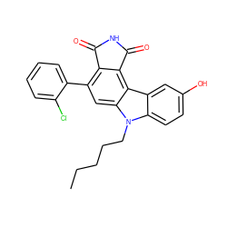 CCCCCn1c2ccc(O)cc2c2c3c(c(-c4ccccc4Cl)cc21)C(=O)NC3=O ZINC000036161202