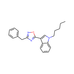 CCCCCn1cc(-c2nc(Cc3ccccc3)no2)c2ccccc21 ZINC000034029595