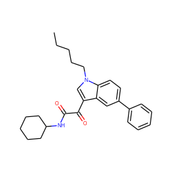 CCCCCn1cc(C(=O)C(=O)NC2CCCCC2)c2cc(-c3ccccc3)ccc21 ZINC000084739554