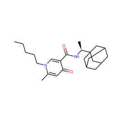 CCCCCn1cc(C(=O)N[C@@H](C)C23CC4CC(CC(C4)C2)C3)c(=O)cc1C ZINC000095556661