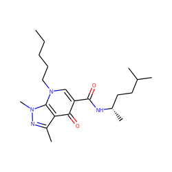 CCCCCn1cc(C(=O)N[C@@H](C)CCC(C)C)c(=O)c2c(C)nn(C)c21 ZINC000095594420