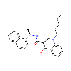 CCCCCn1cc(C(=O)N[C@H](C)c2cccc3ccccc23)c(=O)c2ccccc21 ZINC000013678345