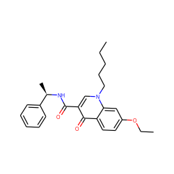 CCCCCn1cc(C(=O)N[C@H](C)c2ccccc2)c(=O)c2ccc(OCC)cc21 ZINC000040975189